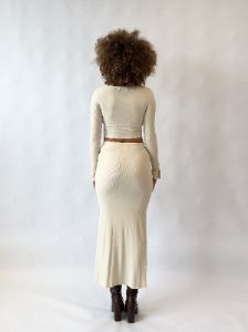 Deborah Midi Skirt - Beige sold by Kameli Boutique