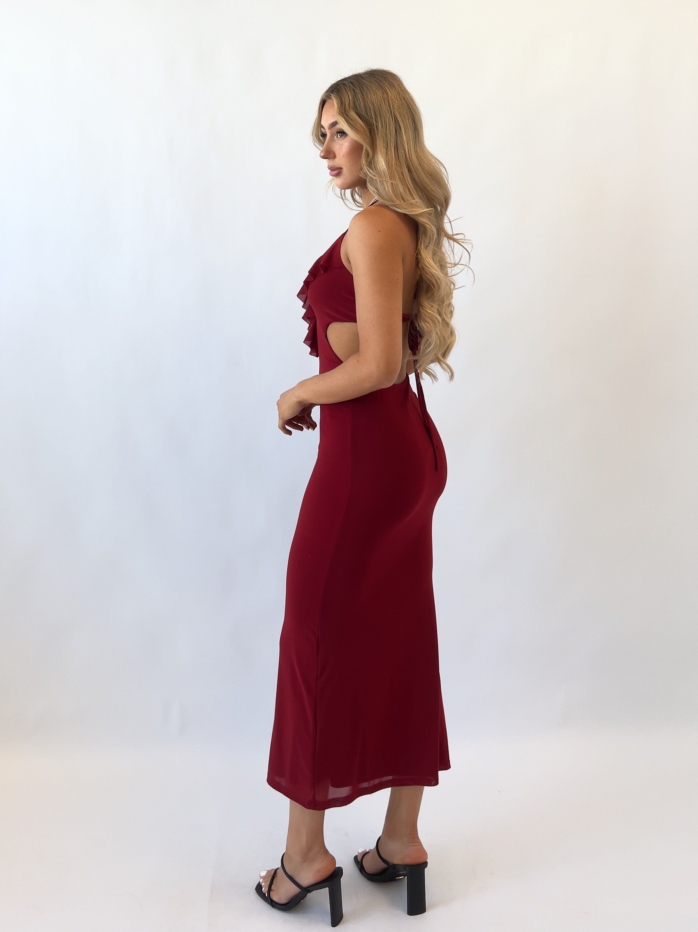 Aviva Midi Dress - Wine sold by Kameli Boutique product image thumbnail 4