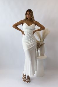 Tazia Midi Dress - White sold by Kameli Boutique