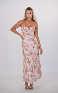 Kylie Floral Midi Dress sold by Kameli Boutique
