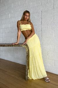 Nia Maxi Skirt - Yellow sold by Kameli Boutique