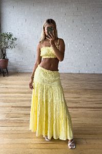 Nia Maxi Skirt - Yellow sold by Kameli Boutique