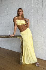 Nia Maxi Skirt - Yellow sold by Kameli Boutique