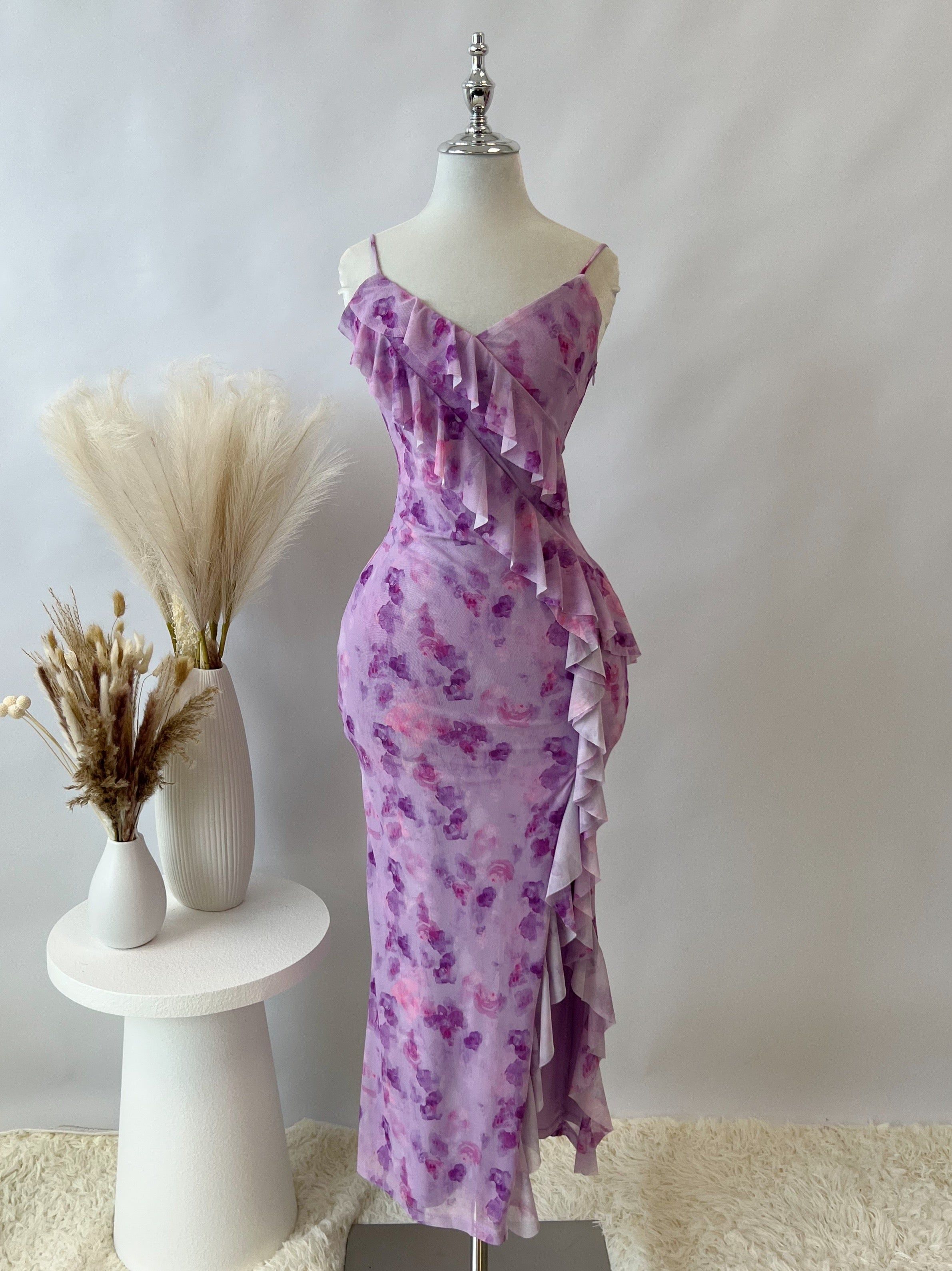 Abigail Midi Dress - Purple Florals sold by Kameli Boutique product image thumbnail 2