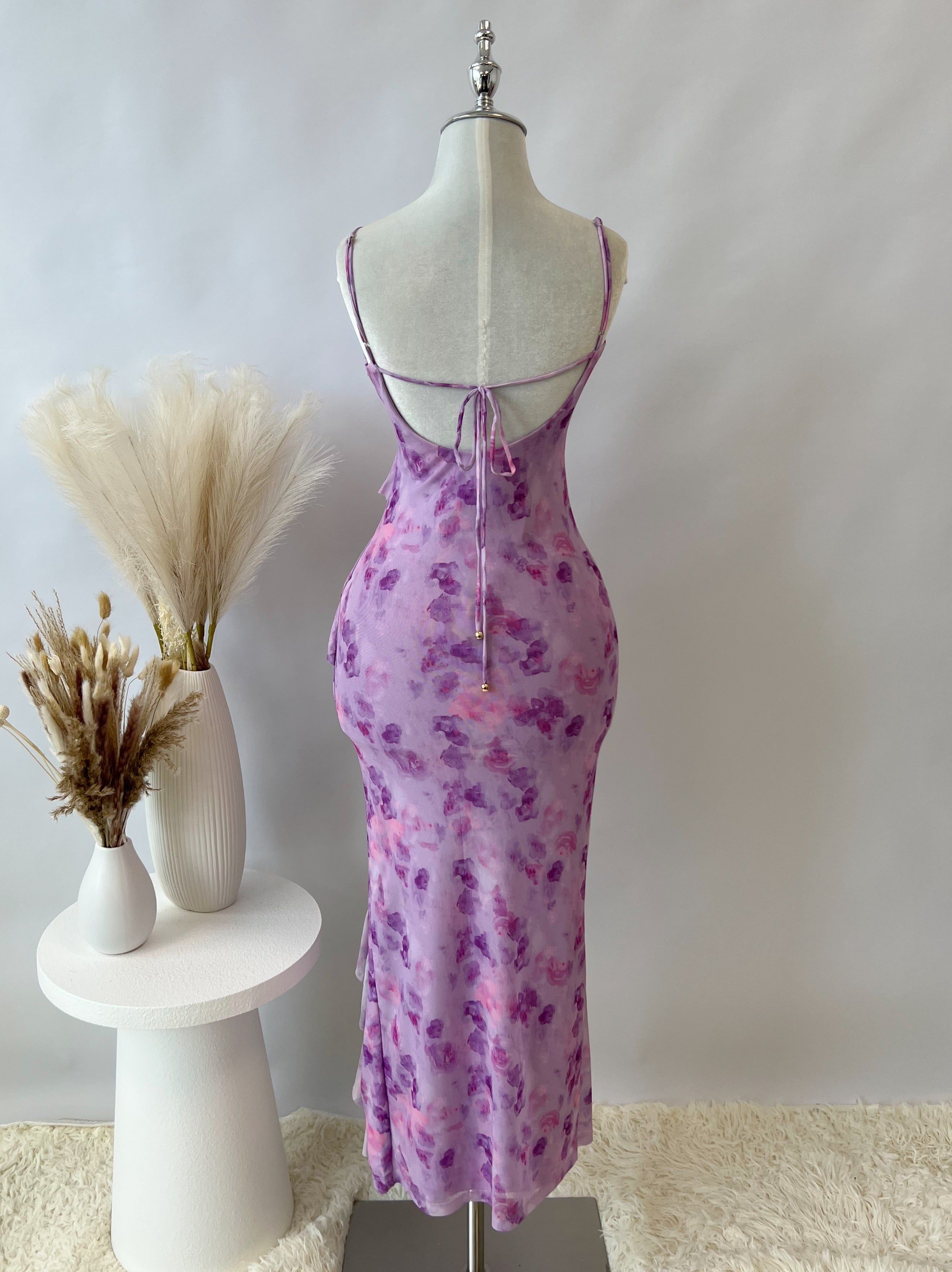 Abigail Midi Dress - Purple Florals sold by Kameli Boutique product image thumbnail 3