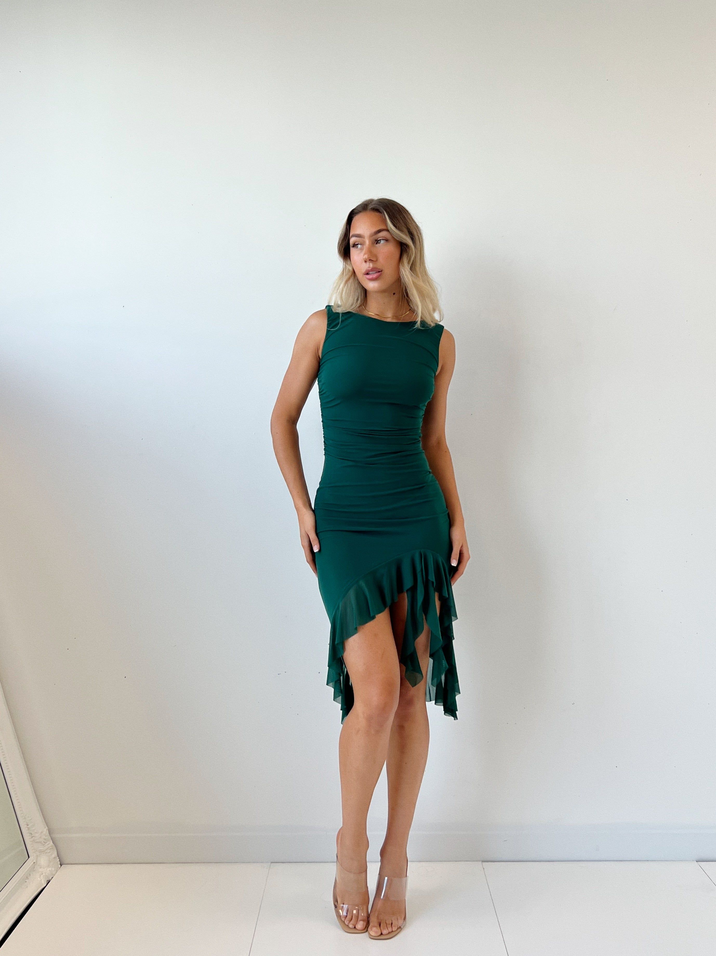 Cheyenne Midi Dress - Green sold by Kameli Boutique product image thumbnail 4