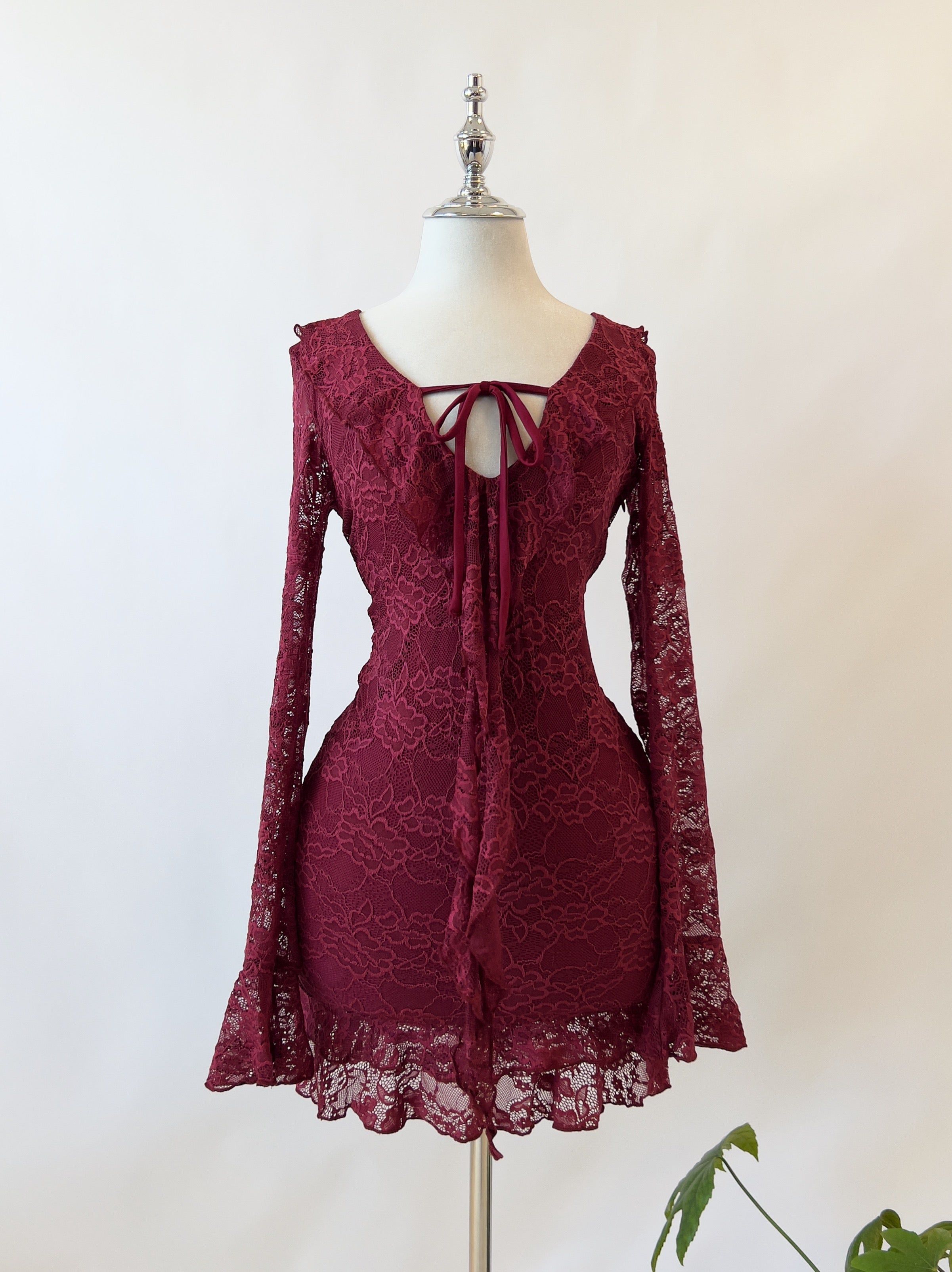 Felicia Mini Dress - Wine sold by Kameli Boutique product image thumbnail 2