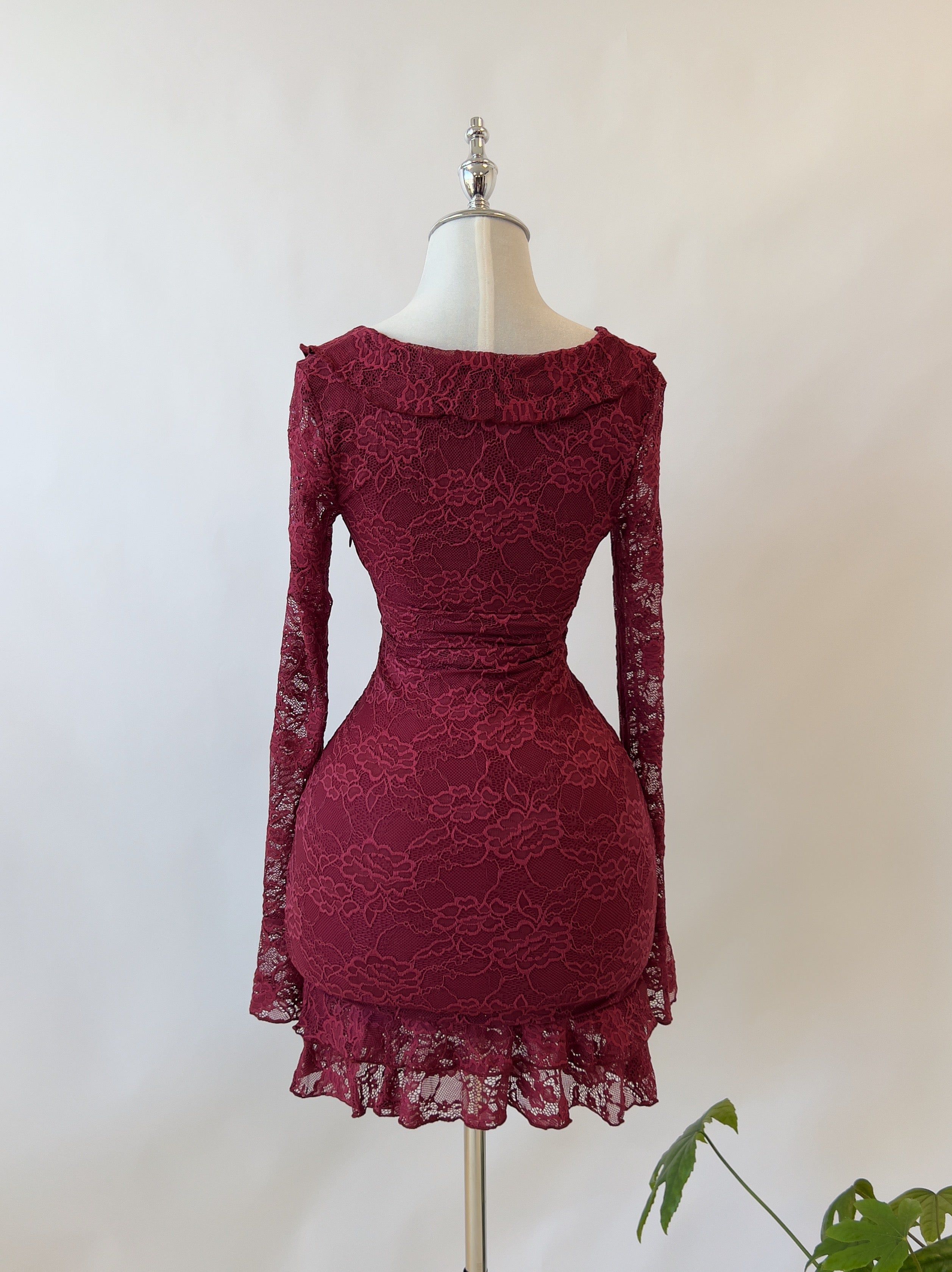 Felicia Mini Dress - Wine sold by Kameli Boutique product image thumbnail 3