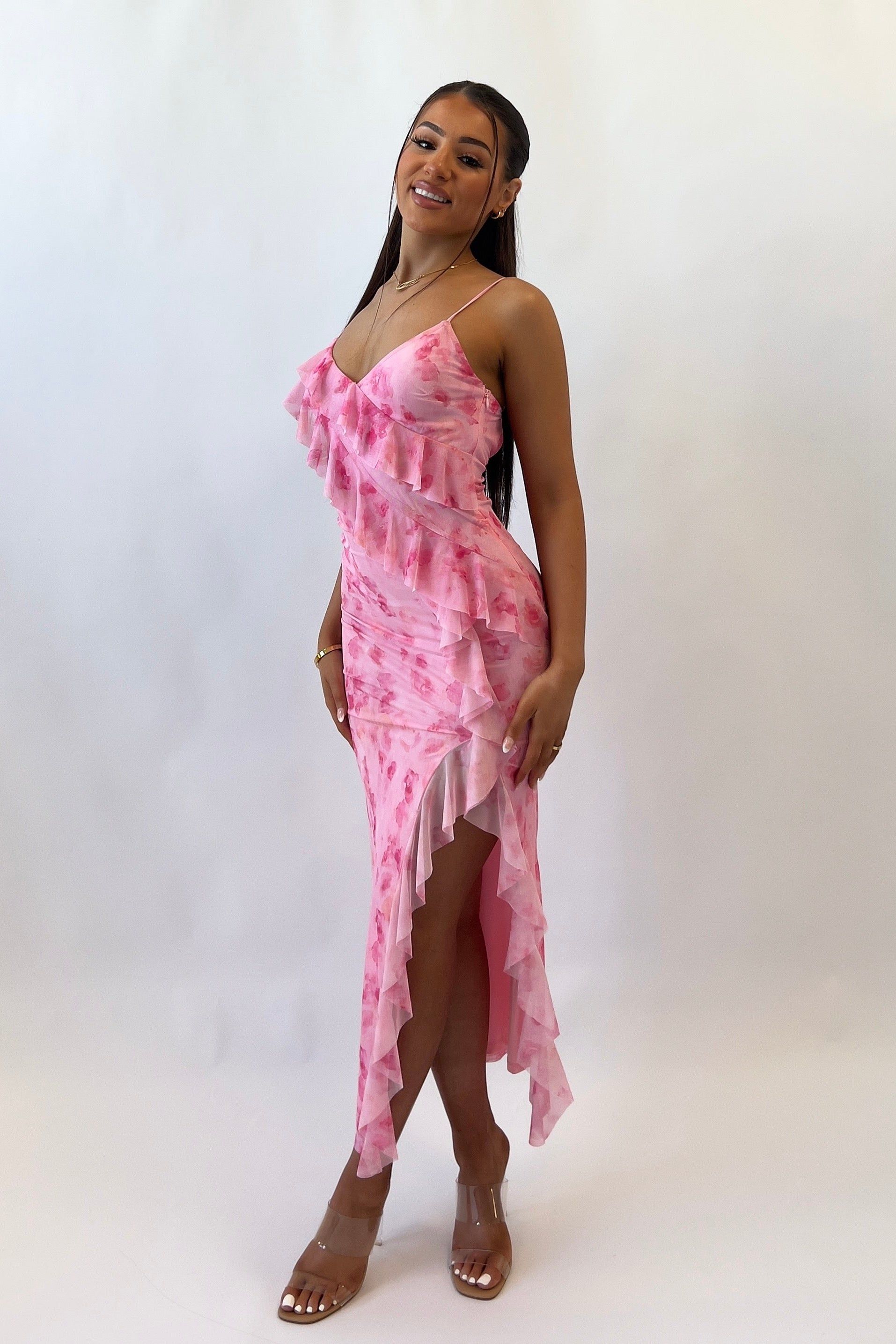 Abigail Midi Dress - Pink Florals sold by Kameli Boutique