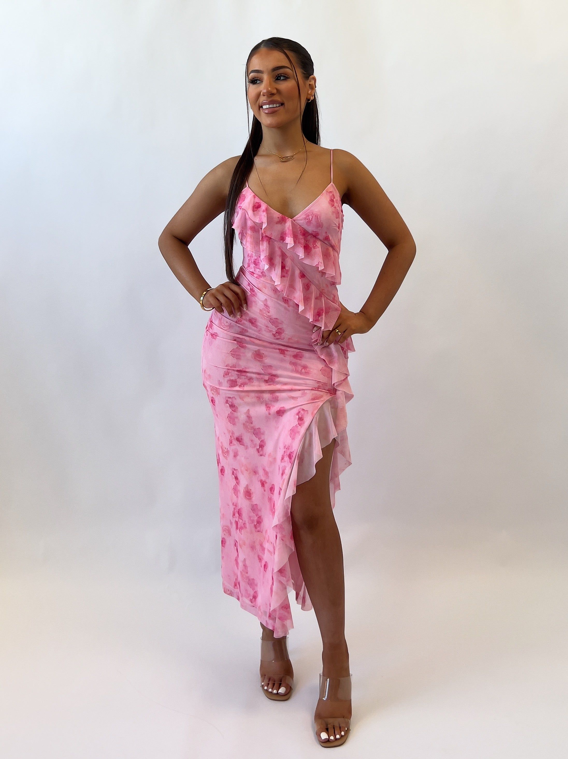 Abigail Midi Dress - Pink Florals sold by Kameli Boutique product image thumbnail 4