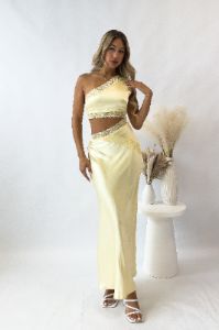 Evelyn Maxi Dress - Butter sold by Kameli Boutique