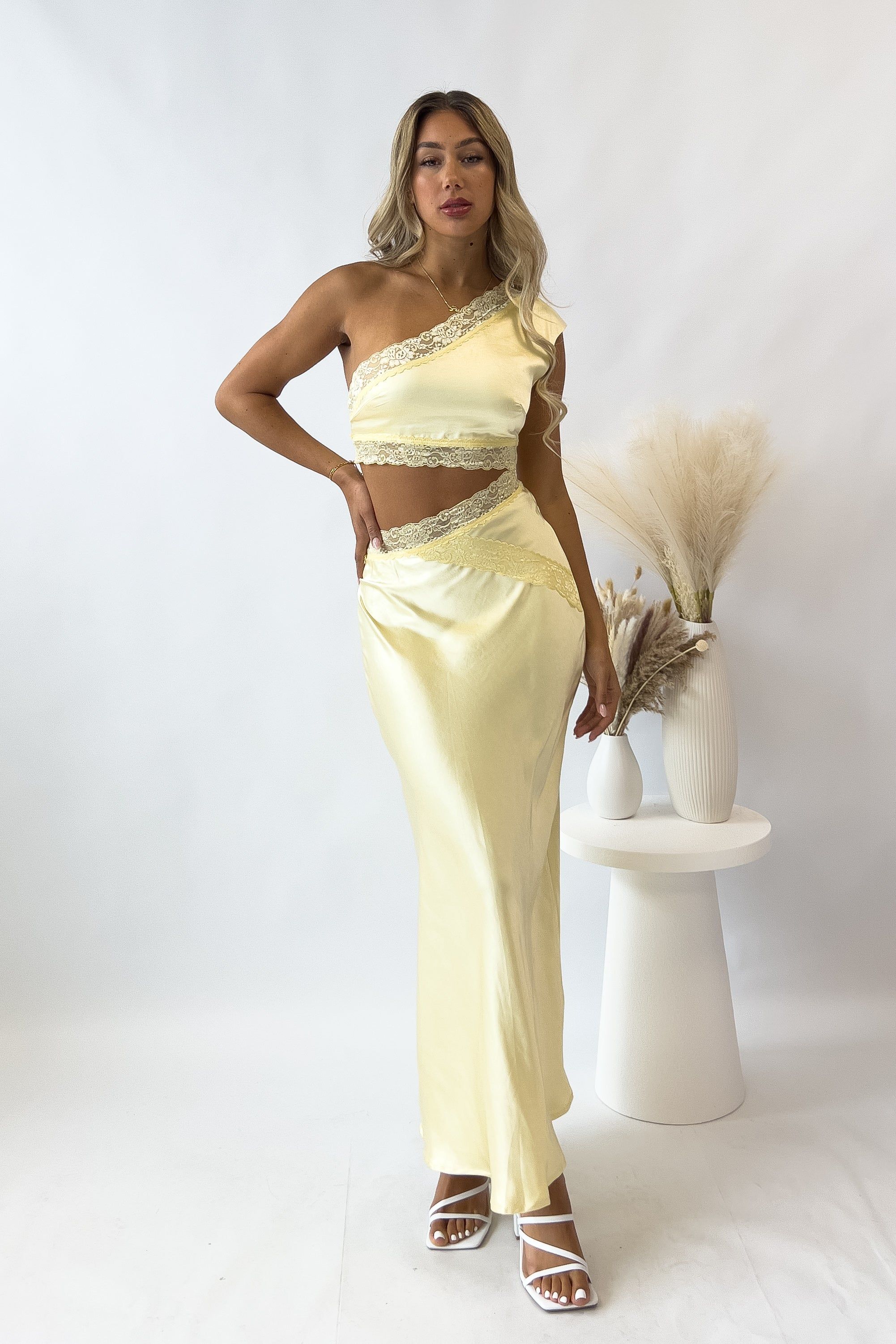 Evelyn Maxi Dress - Butter sold by Kameli Boutique
