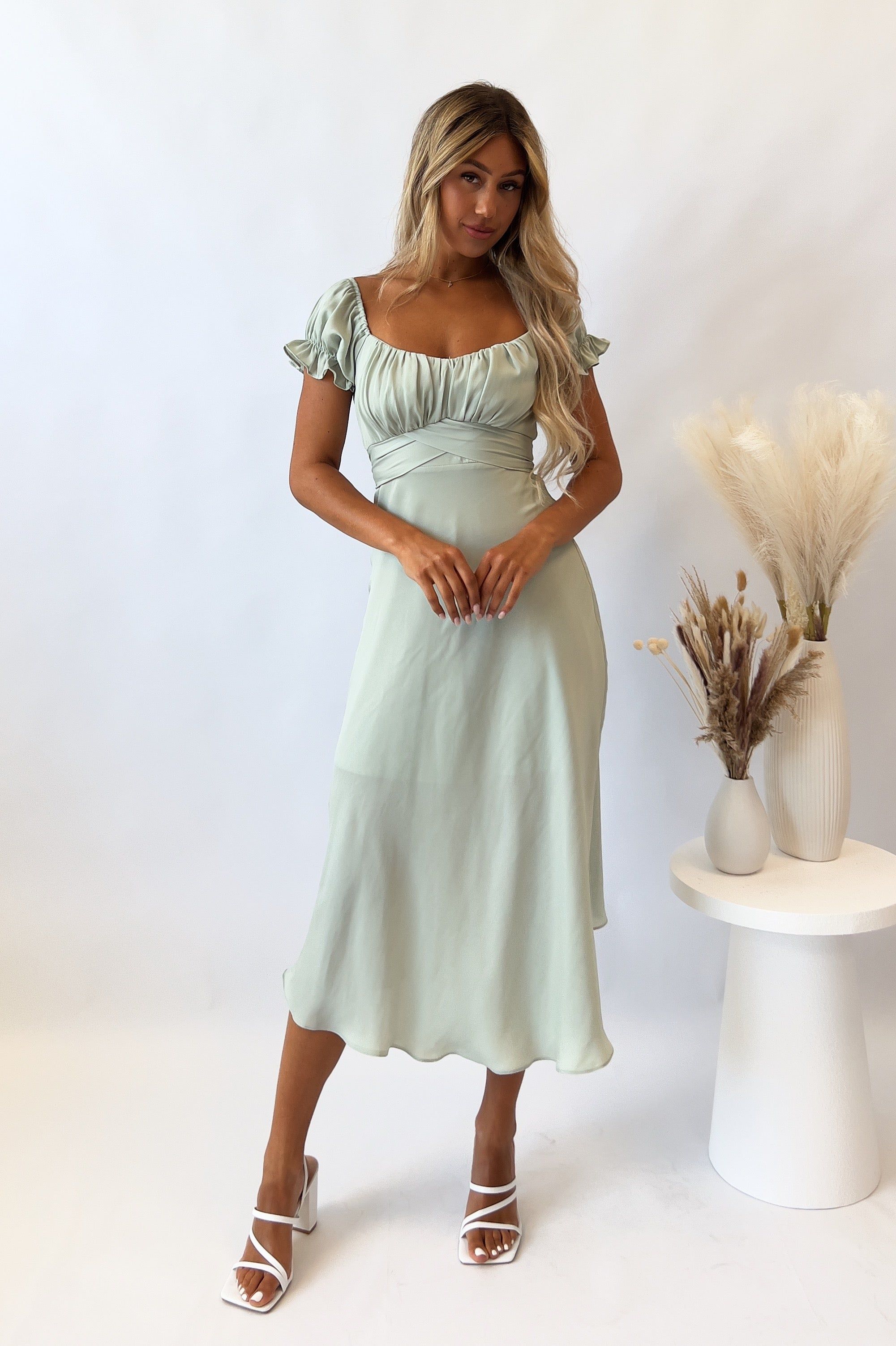 Ellison Midi Dress - Pistachio sold by Kameli Boutique product image thumbnail 2