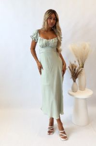 Ellison Midi Dress - Pistachio sold by Kameli Boutique