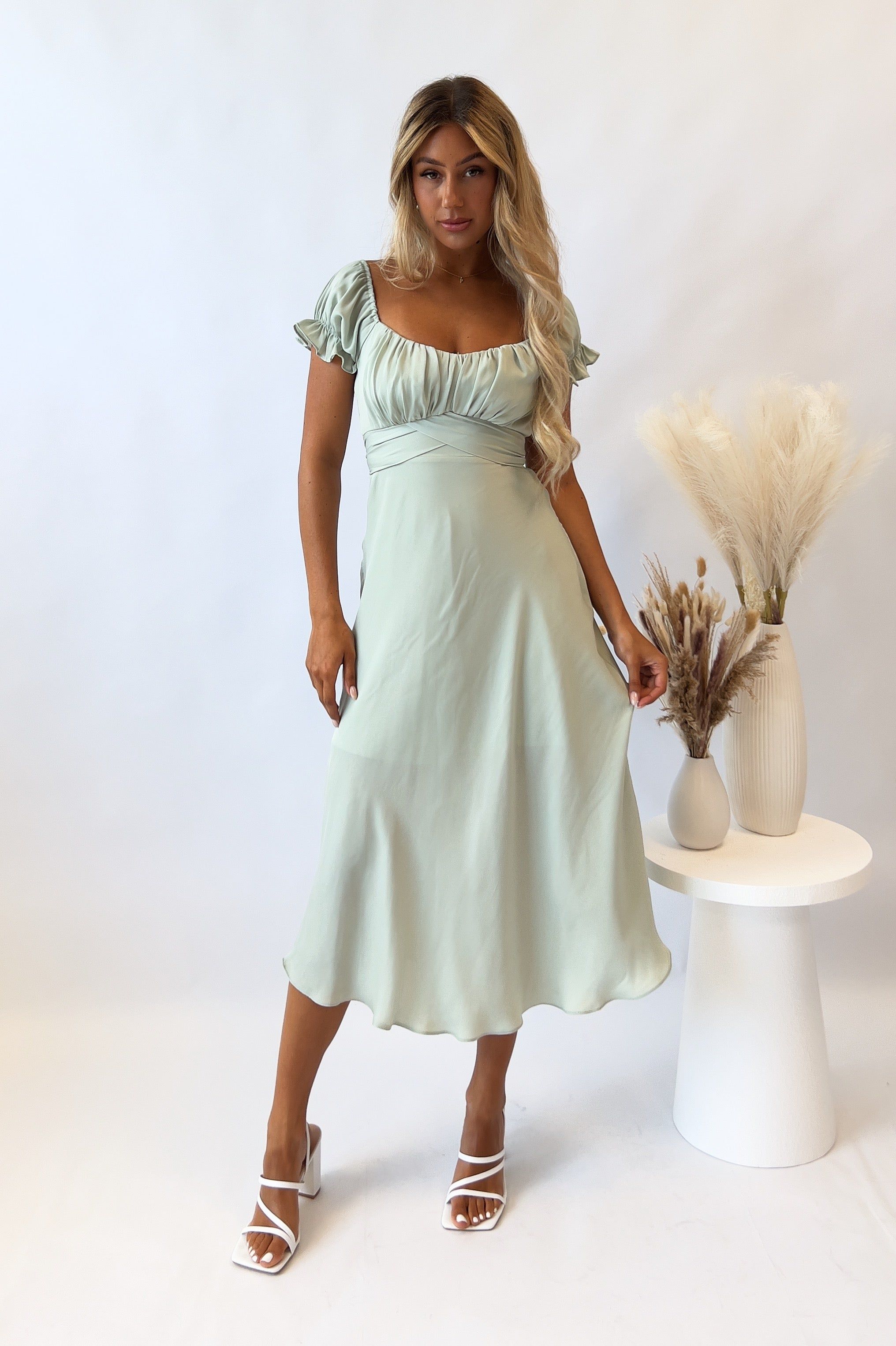 Ellison Midi Dress - Pistachio sold by Kameli Boutique product image thumbnail 5