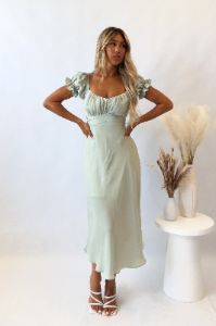 Ellison Midi Dress - Pistachio sold by Kameli Boutique