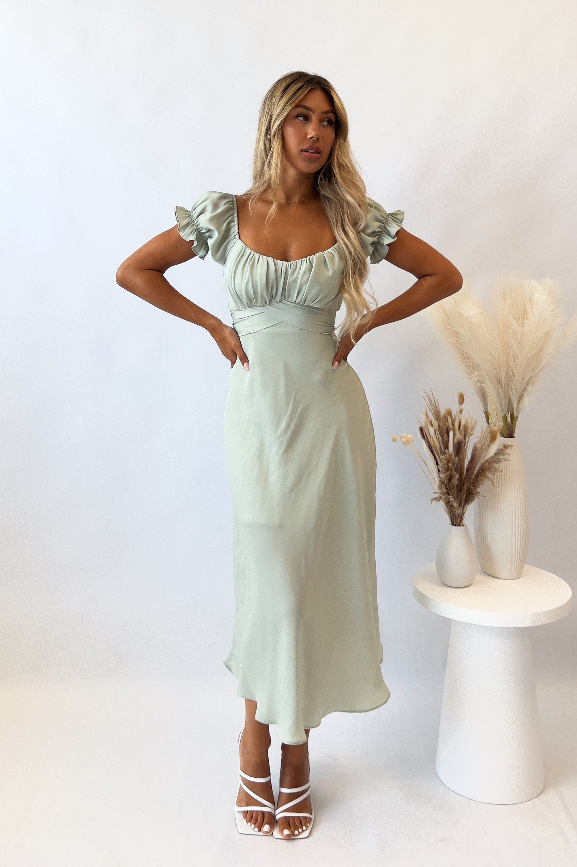Ellison Midi Dress - Pistachio sold by Kameli Boutique product image thumbnail 3