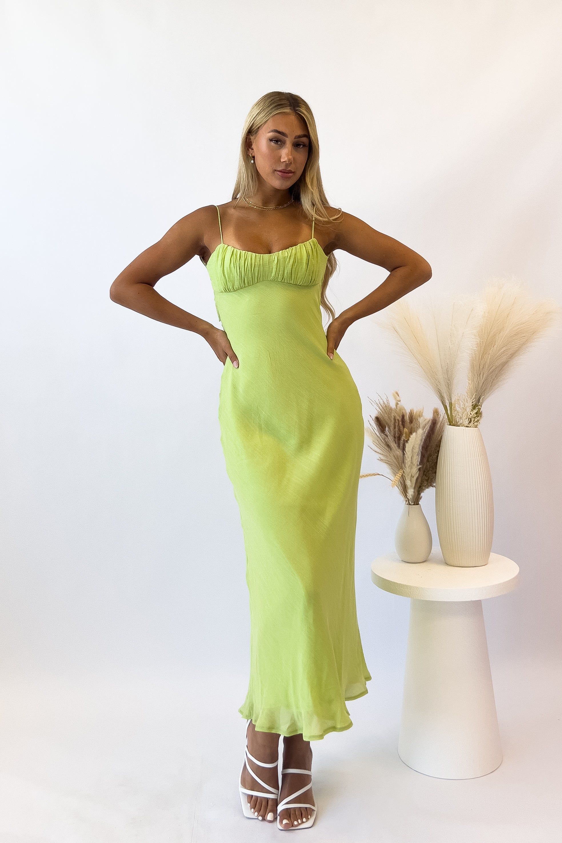 Noah Midi Dress - Lime sold by Kameli Boutique product image thumbnail 3