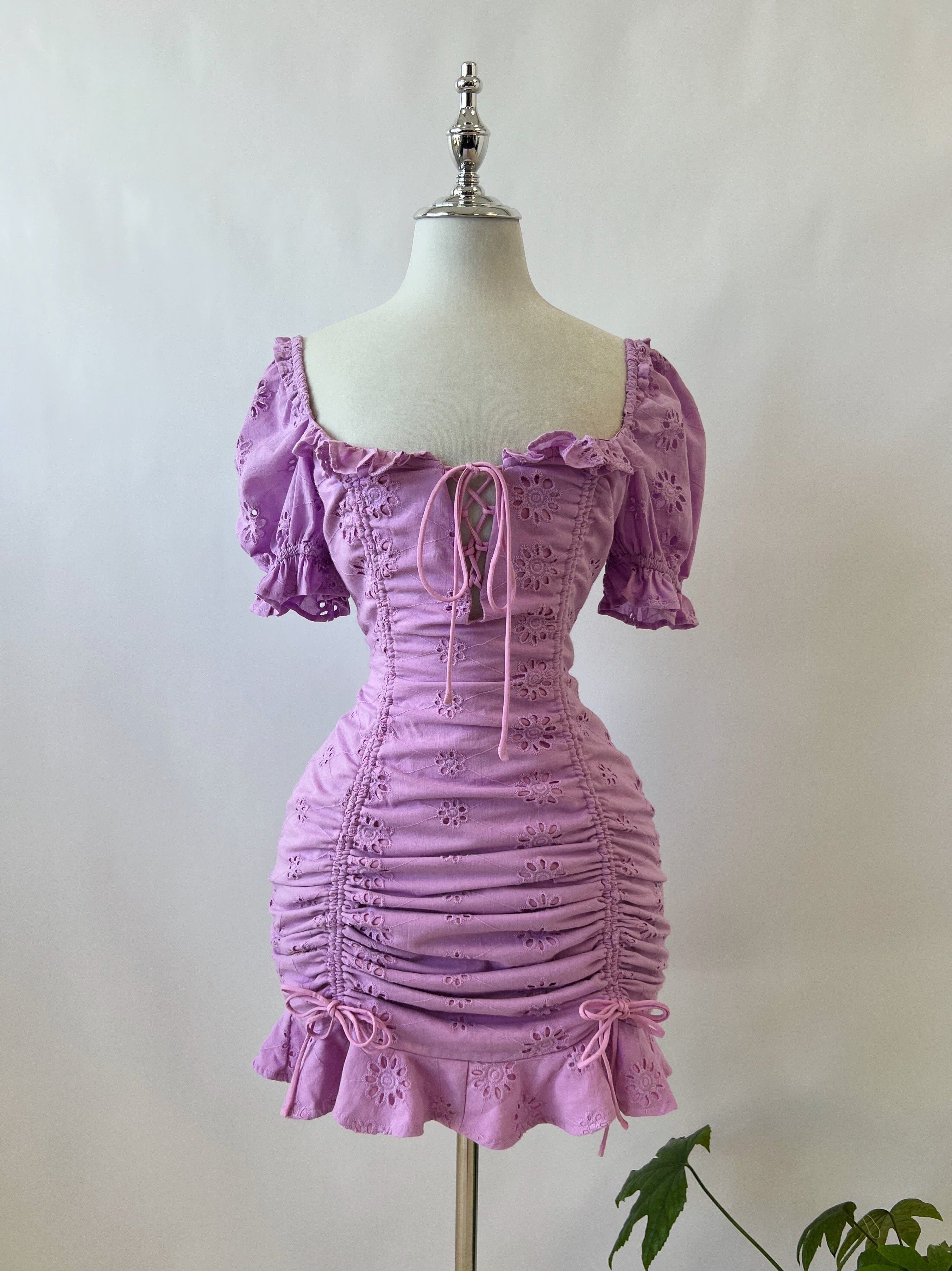 Amelia Floral Mini Dress - Purple sold by Kameli Boutique product image thumbnail 2