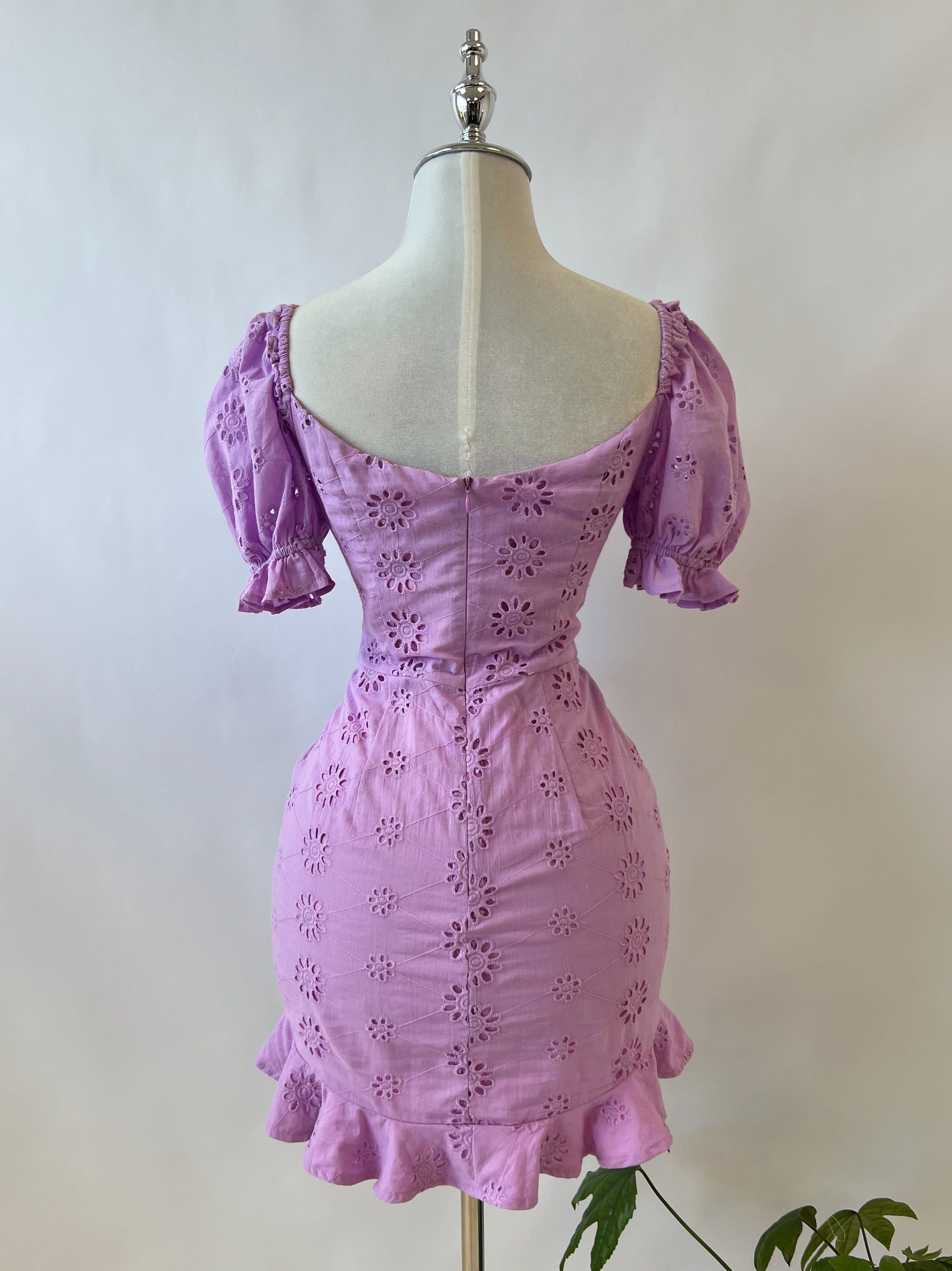 Amelia Floral Mini Dress - Purple sold by Kameli Boutique product image thumbnail 4