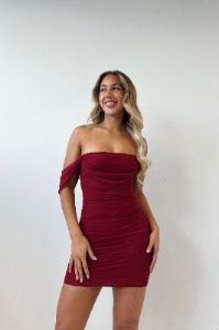 Ardell Mini Dress - Wine sold by Kameli Boutique