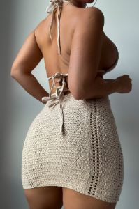 Airlea Mini Dress - Sand sold by Kameli Boutique