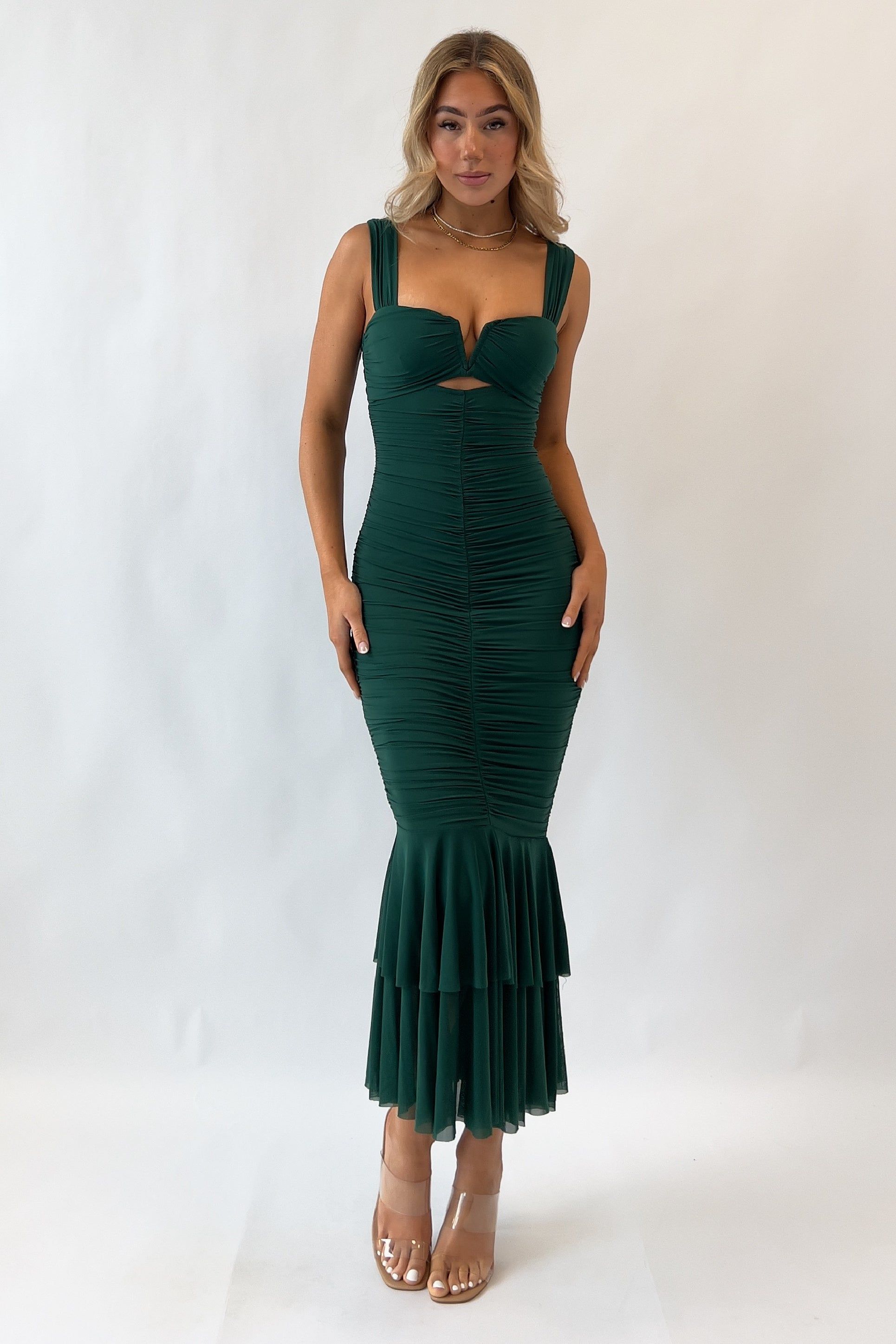 Presley Midi Dress - Green sold by Kameli Boutique