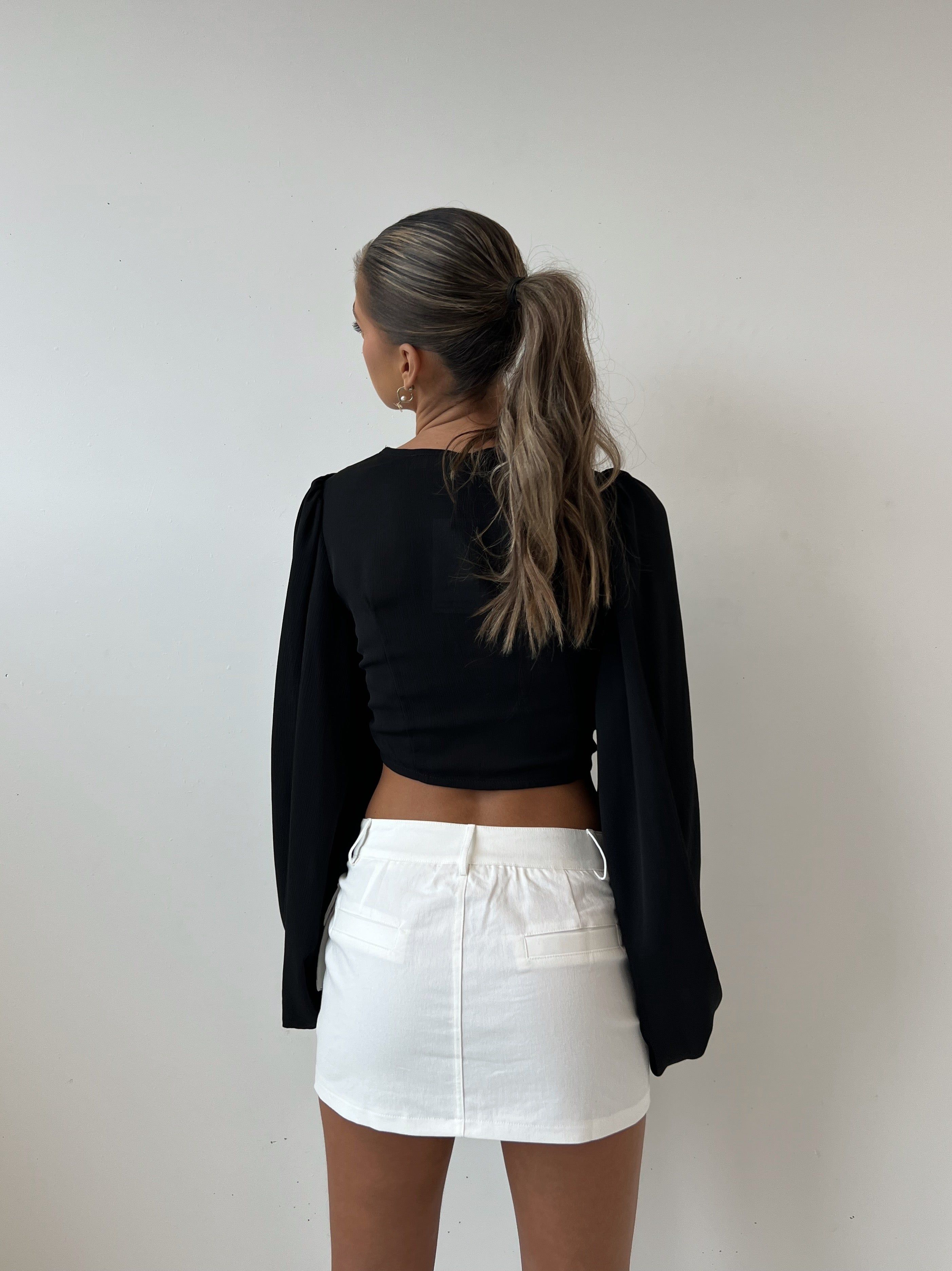 Kay Crop Blouse - Black sold by Kameli Boutique product image thumbnail 5