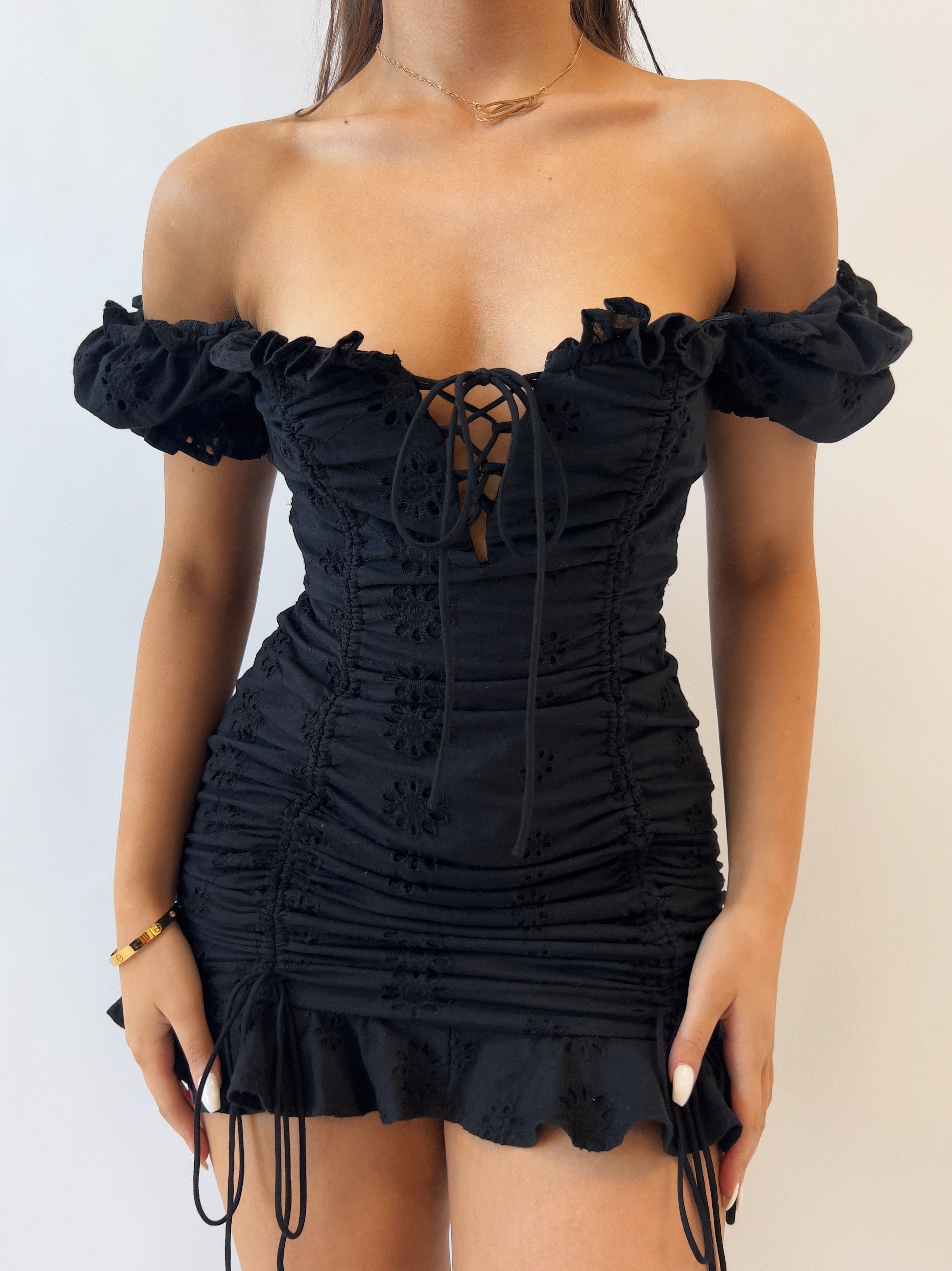 Amelia Floral Mini Dress - Black sold by Kameli Boutique product image thumbnail 3