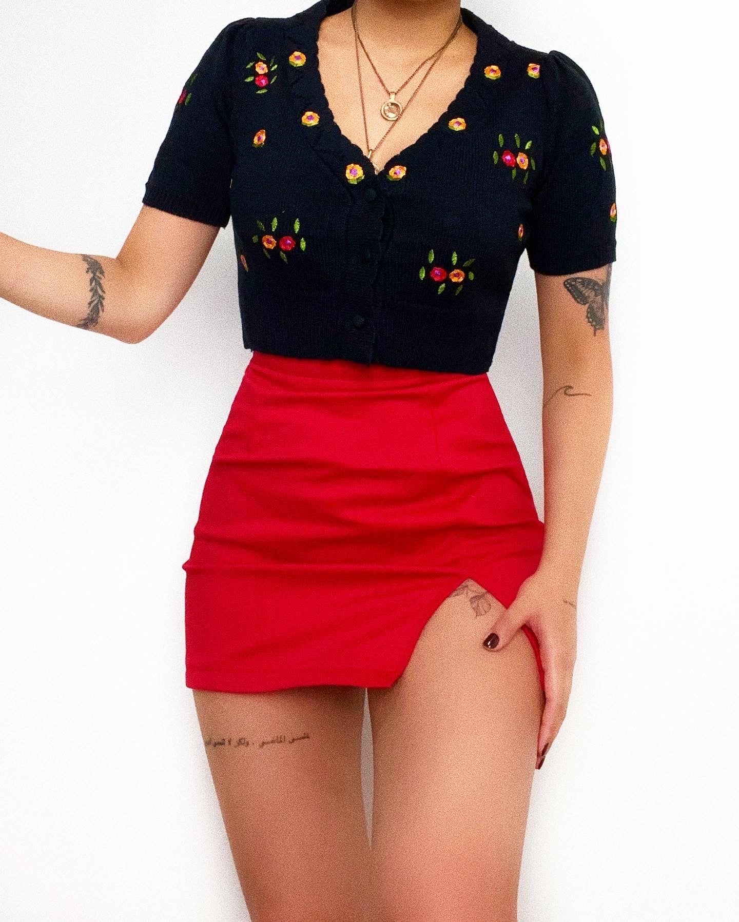 Callie Mini Skirt - Red sold by Kameli Boutique product image thumbnail 3