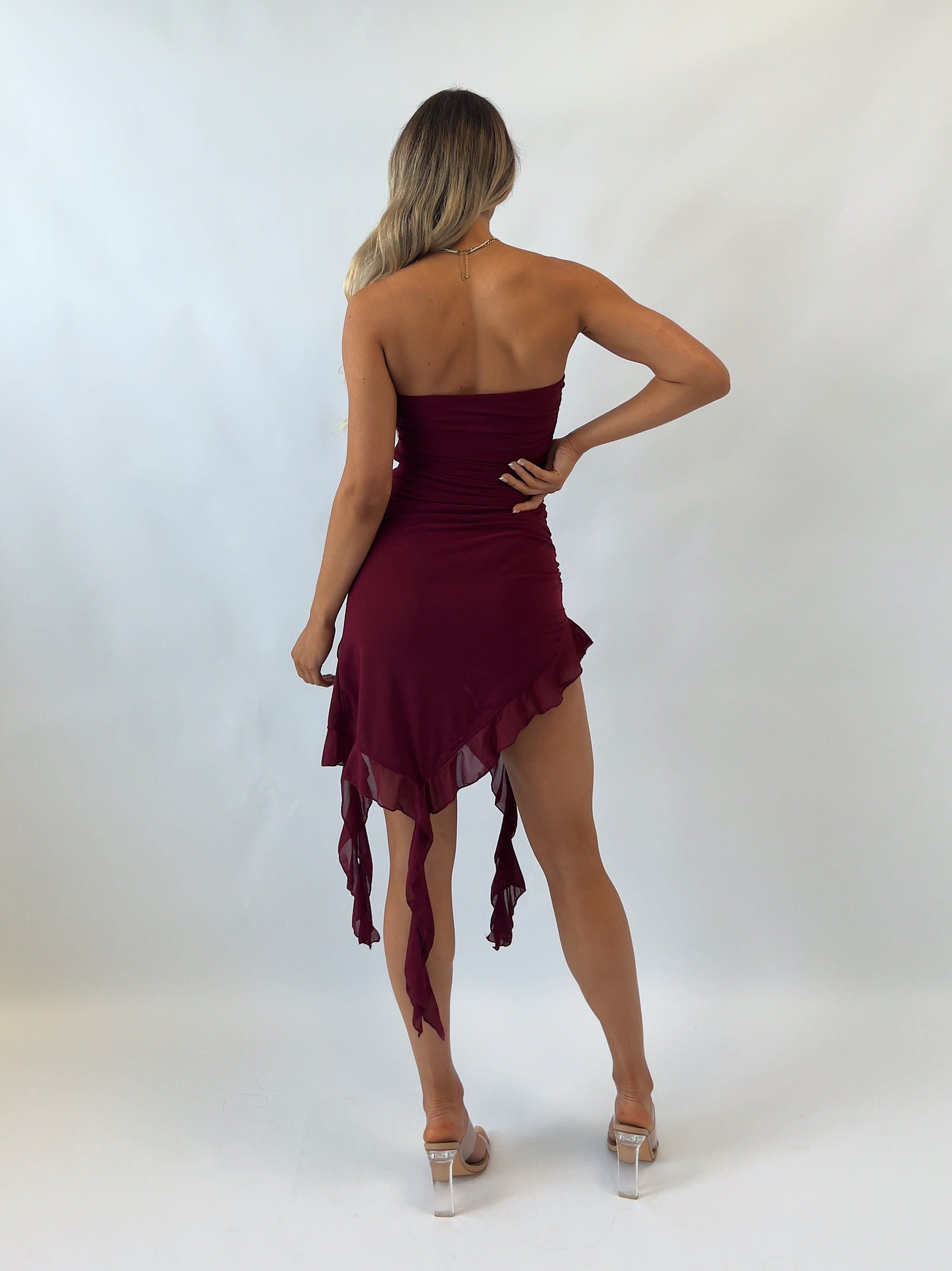 Nevaeh Midi Dress - Sangria sold by Kameli Boutique product image thumbnail 5