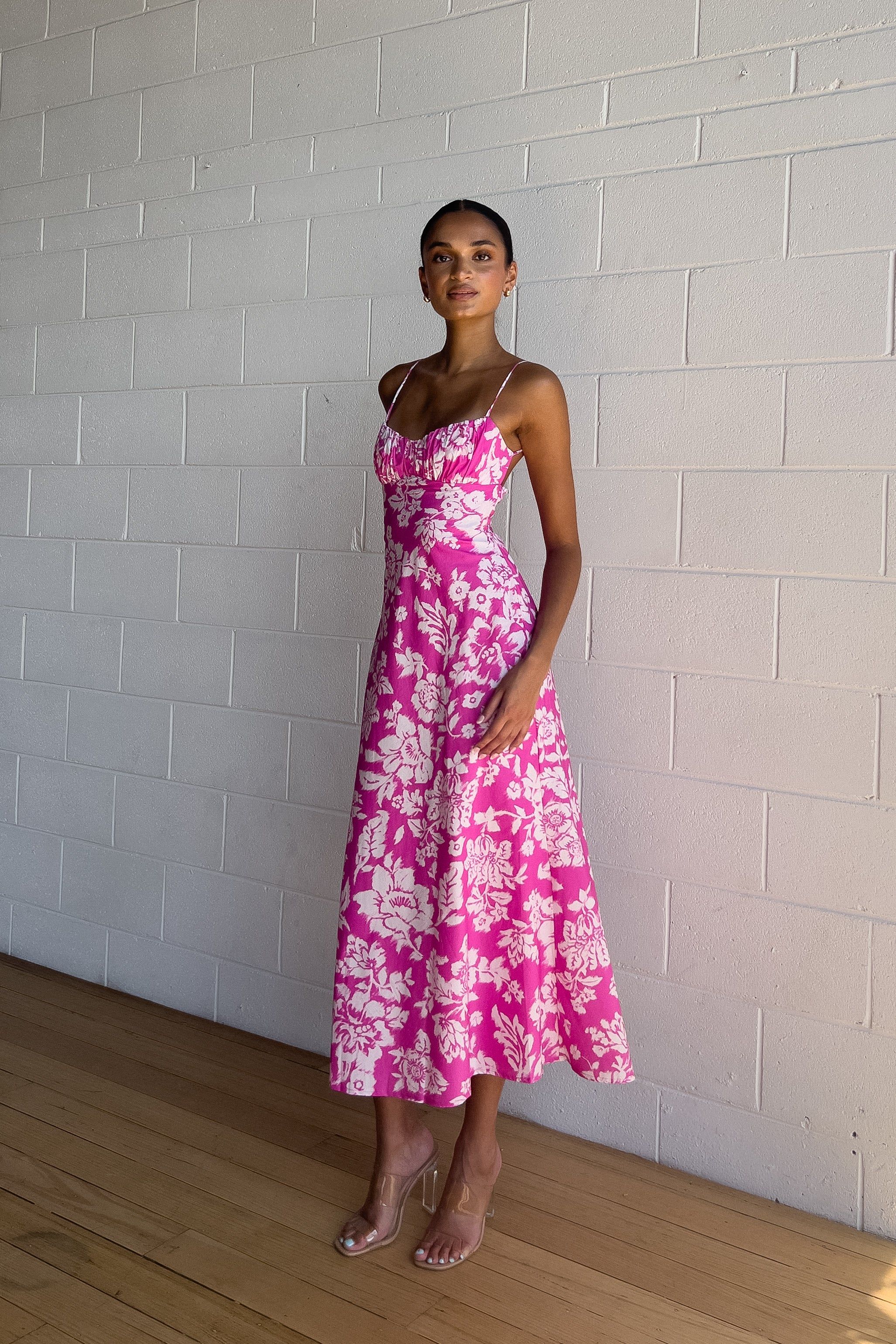 Calianna Floral Midi Dress sold by Kameli Boutique
