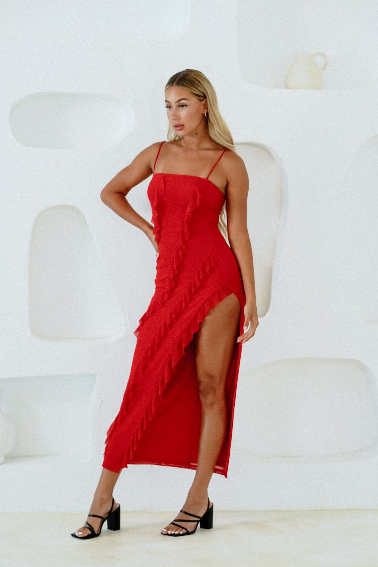 Greta Midi Dress - Red sold by Kameli Boutique product image thumbnail 2