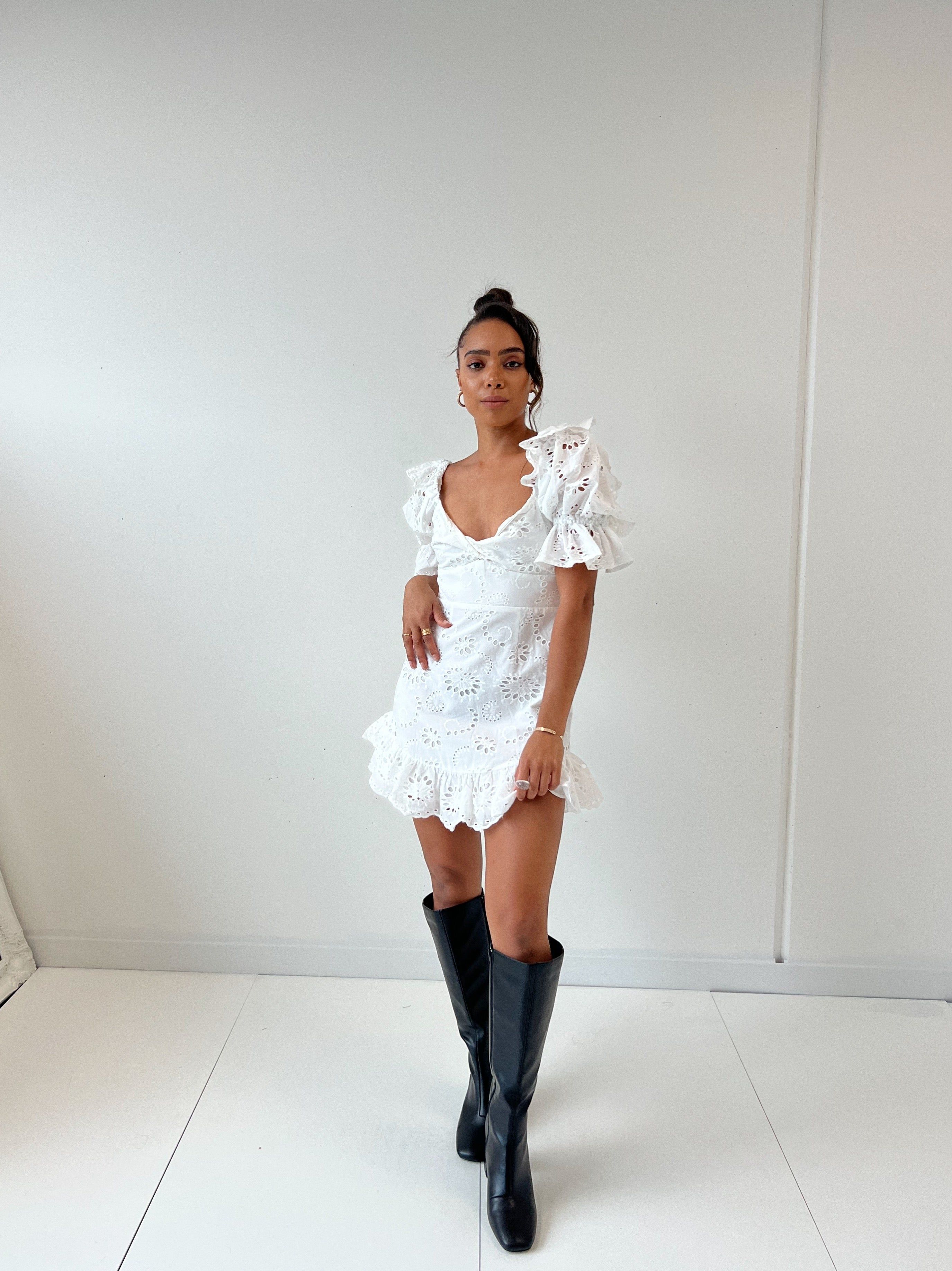 Daley Mini Dress - White sold by Kameli Boutique product image thumbnail 4