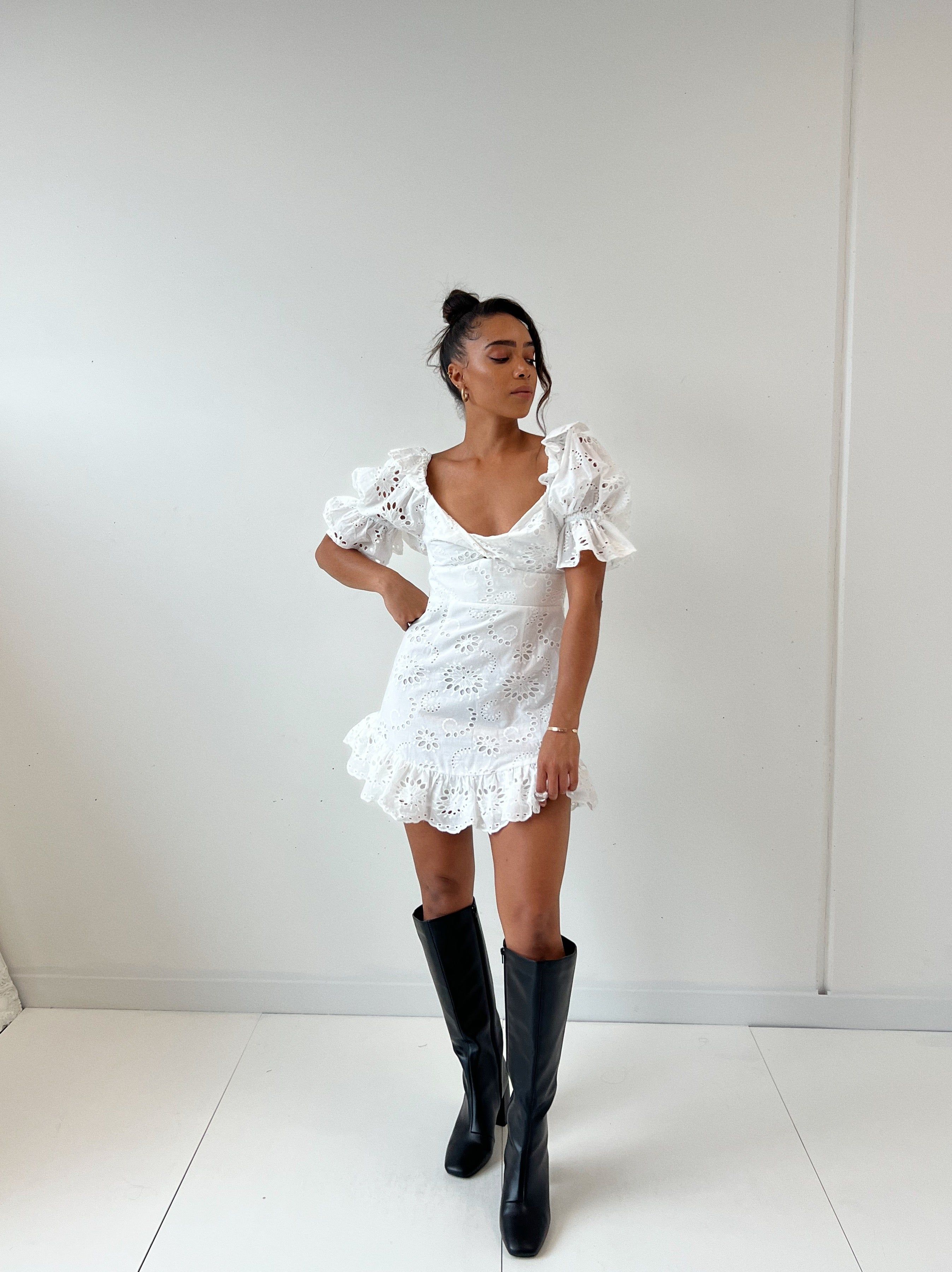 Daley Mini Dress - White sold by Kameli Boutique product image thumbnail 5