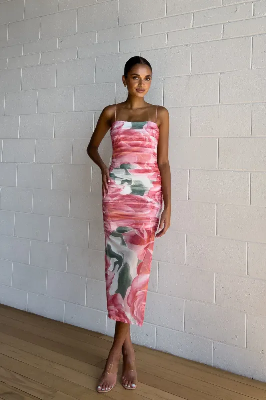 Beth Floral Midi Dress sold by Kameli Boutique