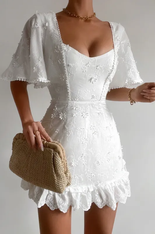 Julia Mini Dress - White sold by Kameli Boutique