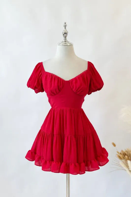 Talia Mini Dress - Red sold by Kameli Boutique