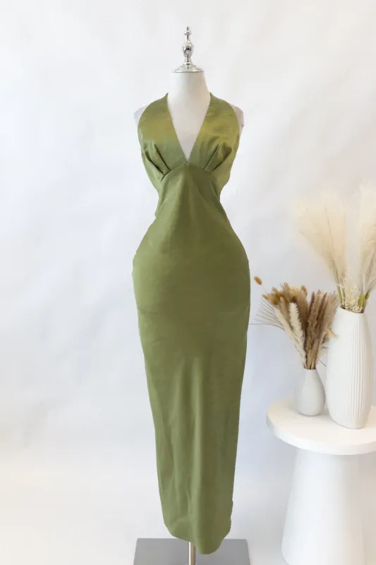 Cinnamon Maxi Dress - Olive sold by Kameli Boutique