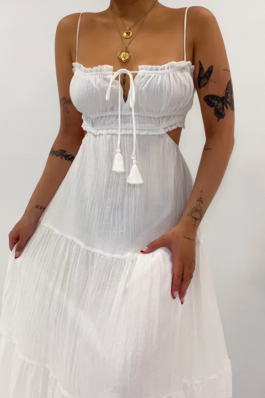 Rochelle Midi Dress - White sold by Kameli Boutique