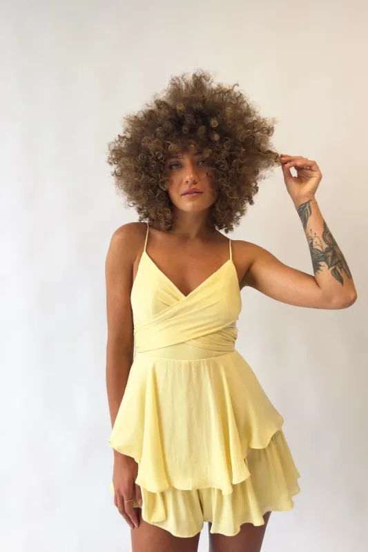Zahira Playsuit - Yellow sold by Kameli Boutique