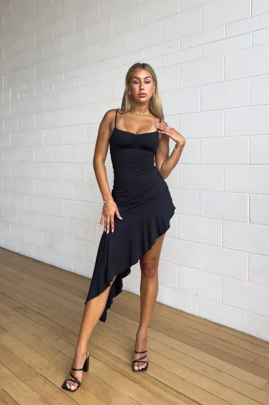 Fleur Midi Dress - Black sold by Kameli Boutique