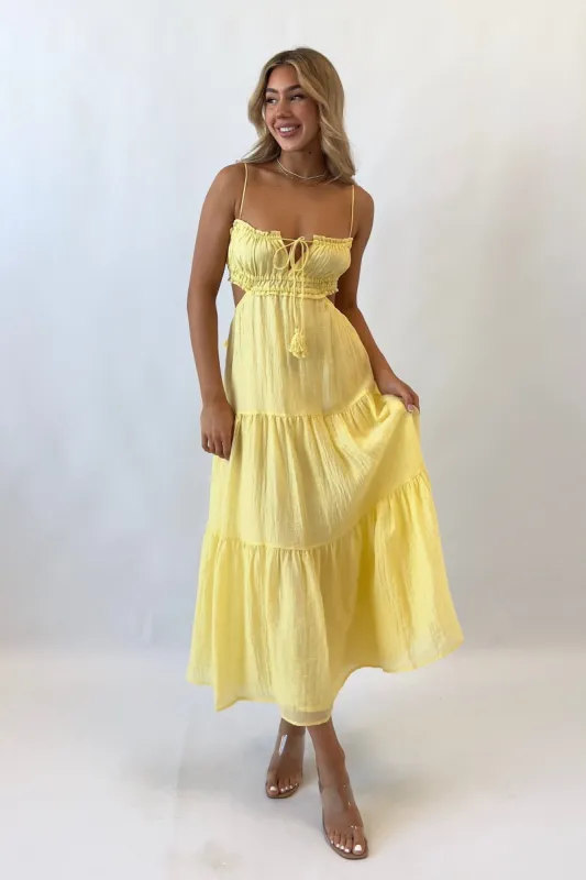 Rochelle Midi Dress - Lemon sold by Kameli Boutique