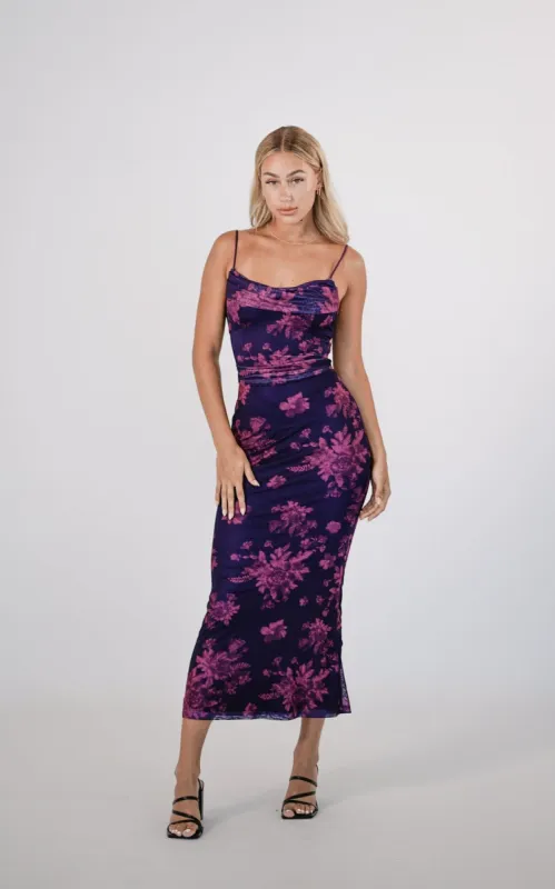 Blossom Maxi Dress - Grape sold by Kameli Boutique