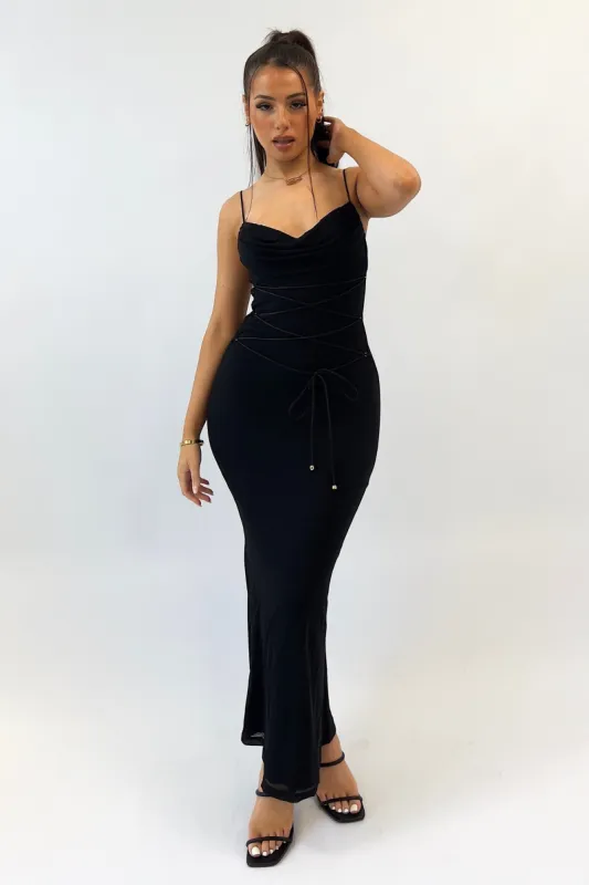 Evangeline Maxi Dress - Black sold by Kameli Boutique
