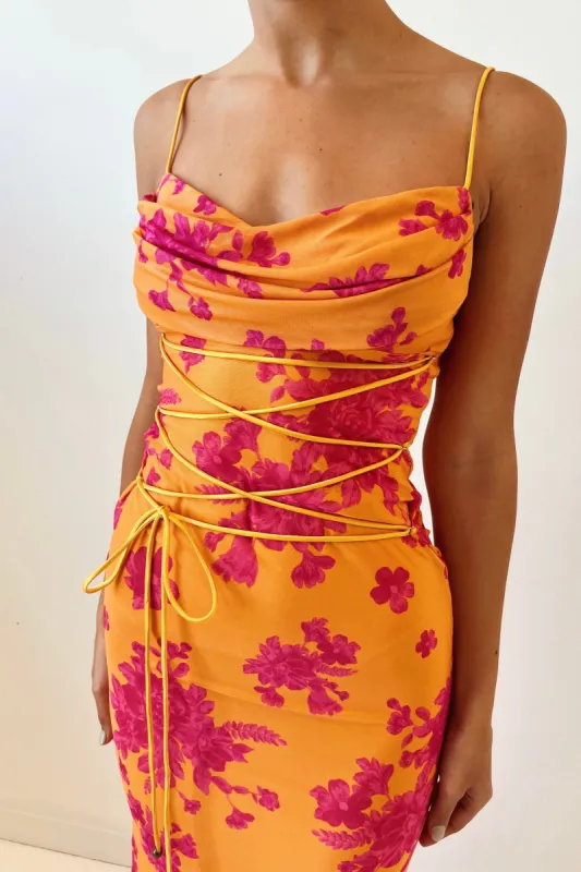 Blossom Maxi Dress - Orange sold by Kameli Boutique