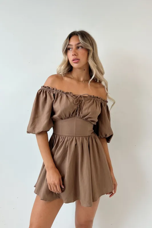 Denver Mini Dress - Brown made by Kameli Boutique
