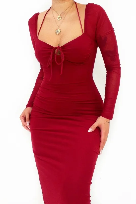 Earnie Midi Dress - Red sold by Kameli Boutique