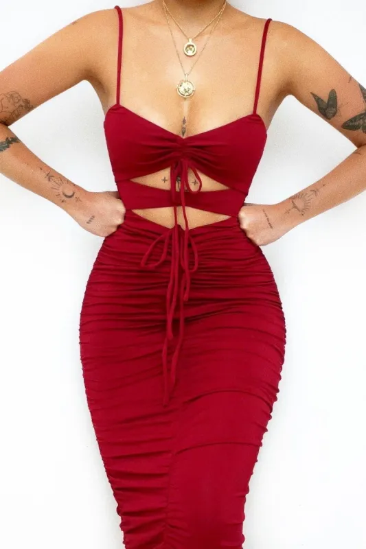 Ramona Midi Dress - Red sold by Kameli Boutique
