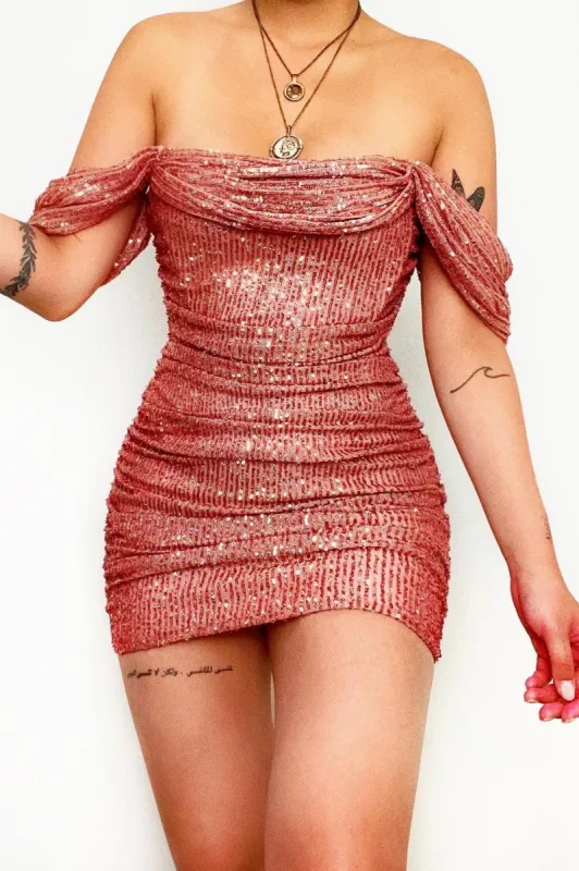 Diva Mini Dress - Rose sold by Kameli Boutique